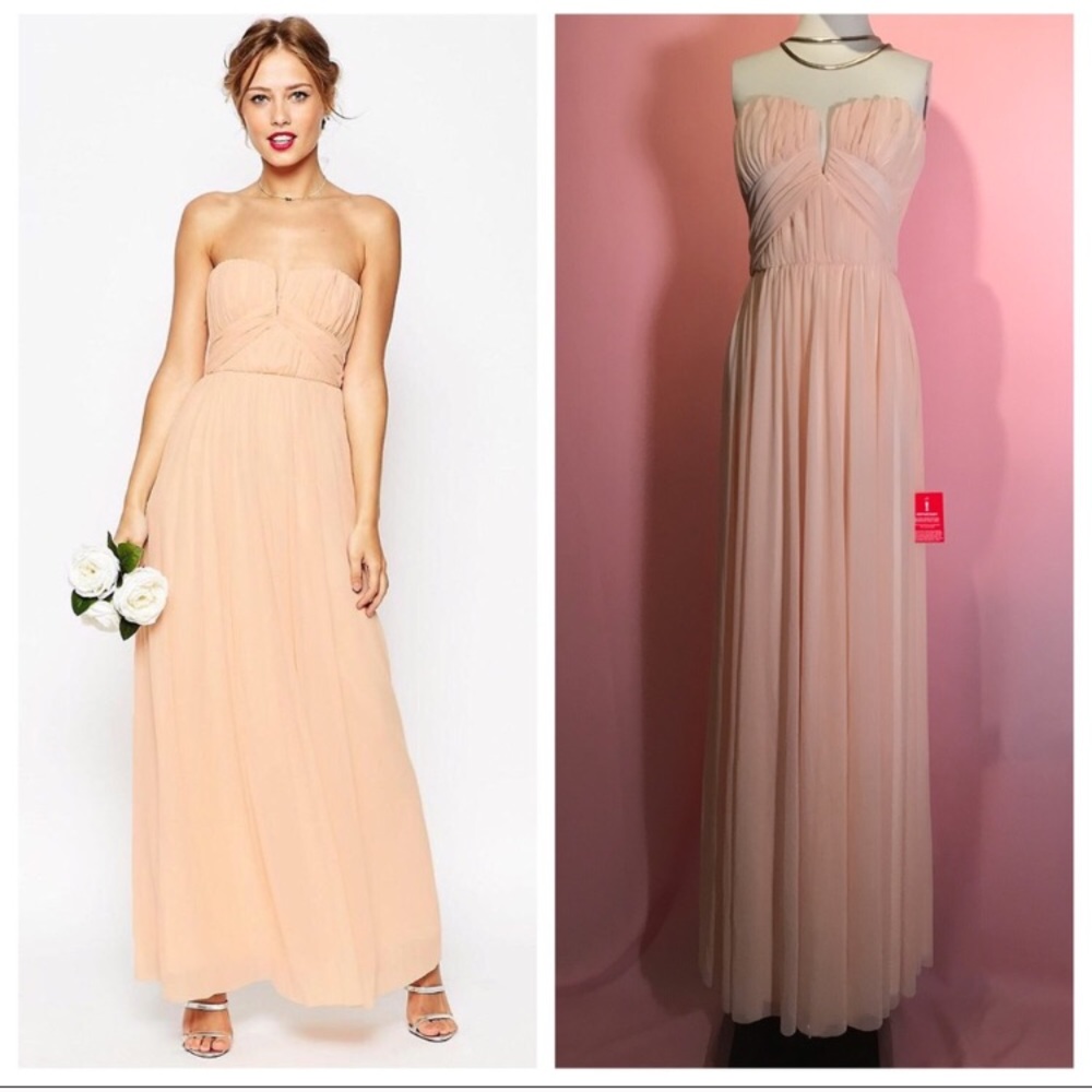 BNWT ASOS Strapless Ruched Bodice Maxi Dress